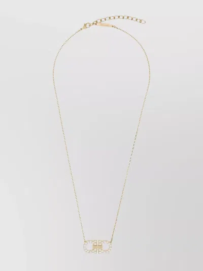 Ferragamo Crystal Pendant Necklace Two Gancini