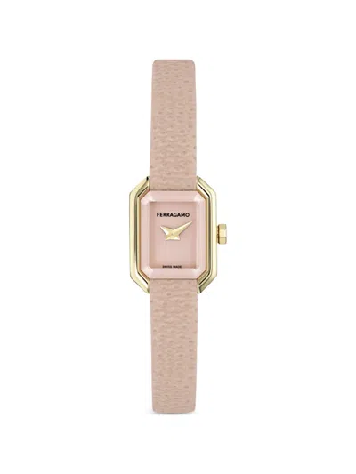 Ferragamo Crystal Petite 15mm Watch In Pink