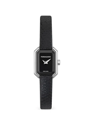 Ferragamo Crystal Petite 20mm Watch In Black