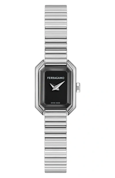 Ferragamo Crystal Petite 20mm Watch In Silver