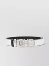 Ferragamo Salvatore  Gancini Strass Leather Belt In Gray