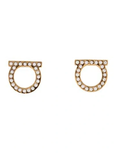 Pre-owned Ferragamo Crystal Stud Earrings In Multicolor