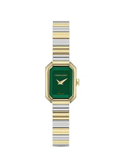 Ferragamo Crystal Tank Mini 20mm Watch In Brown