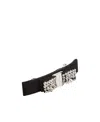 Ferragamo Crystal Embellished Rectangular Hair Clip In Black