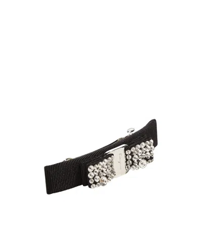 FERRAGAMO CRYSTAL VARA BOW HAIRCLIP