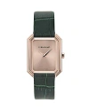 Ferragamo Crystal Watch, 26.5mm X 33.5mm In Pink/green