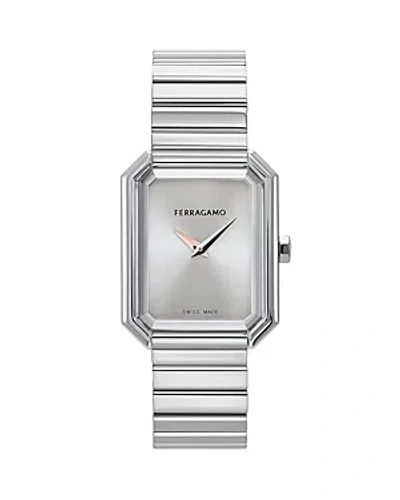 Ferragamo Crystal Watch, 27mm X 34mm In Metallic