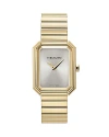 Ferragamo Crystal Watch, 27mm X 34mm In Silver/gold