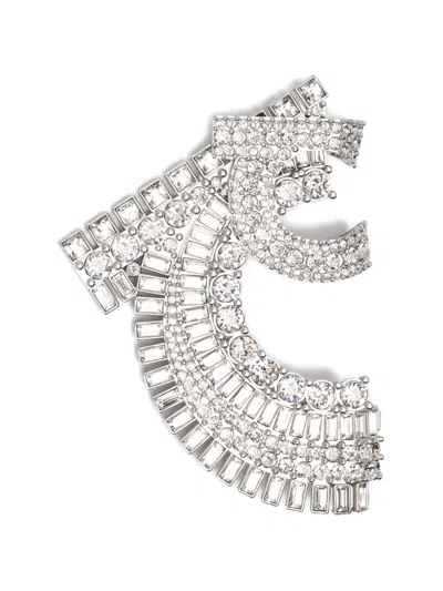 Ferragamo Crystal-embellished Brooch In Metallic
