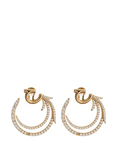Ferragamo Crystal-embellished Earrings In Gold