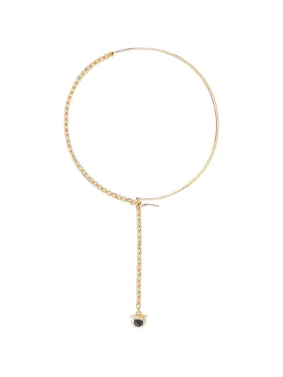 Ferragamo Crystal-embellished Gancini Necklace In Gold