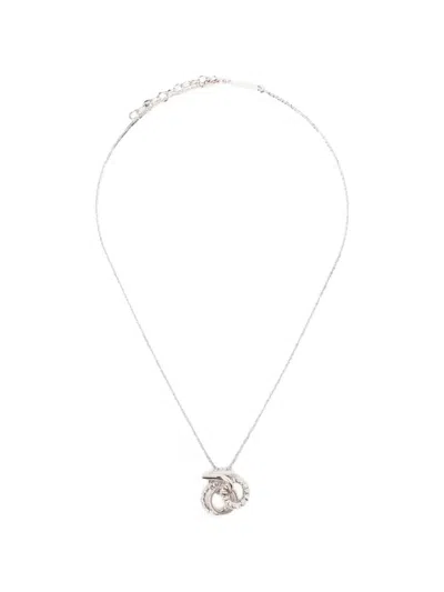 Ferragamo Crystal-embellished Necklace In Metallic
