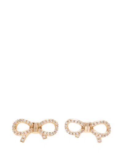 Ferragamo Crystal-embellished Vara Bow Earrings In Gold