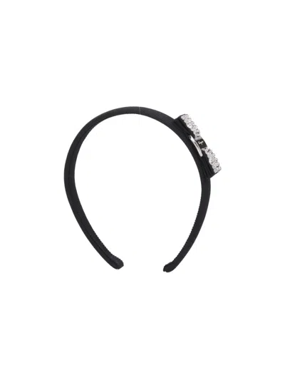 Ferragamo Crystal-trim Headband In Black