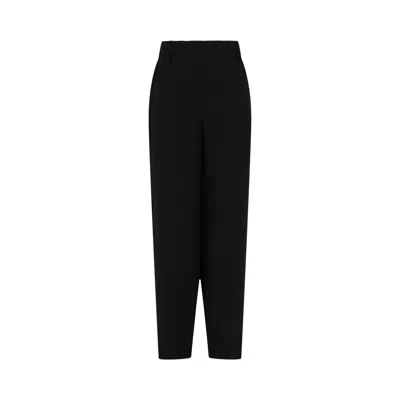 Pre-owned Ferragamo Cuffed Wide-leg Trousers 'black' | Women's Size 46