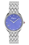 Ferragamo Cuir Bracelet Watch, 34mm In Stainless Steel