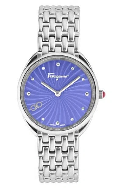 Ferragamo Cuir Bracelet Watch, 34mm In Stainless Steel