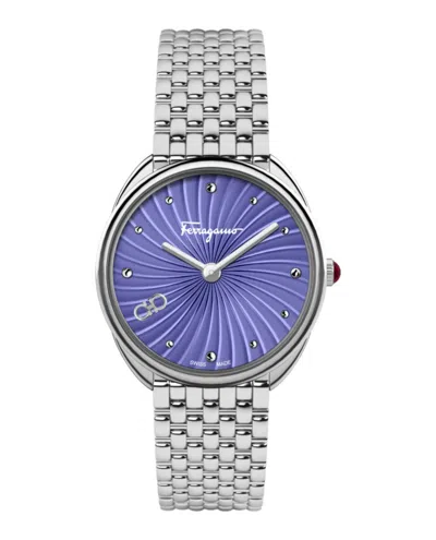 Ferragamo Cuir Bracelet Watch In Metallic