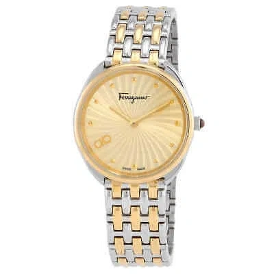 Pre-owned Ferragamo Cuir Quartz Crystal Ladies Watch Sfyn01222