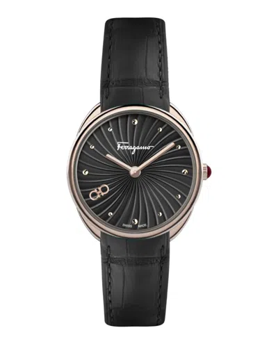 FERRAGAMO FERRAGAMO CUIR STRAP WATCH