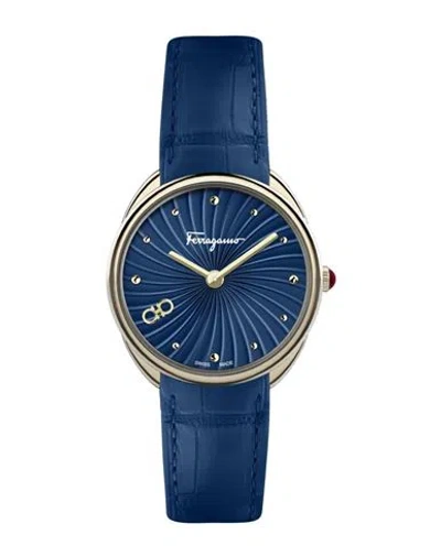 Ferragamo Cuir Watch In Gold