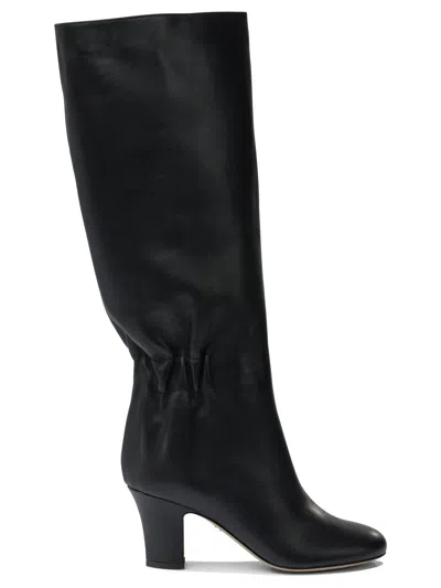 Ferragamo Curled Details Boots 70 Mm Ankle Boots Blue