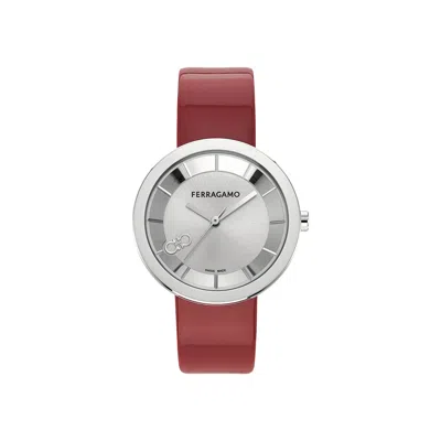Pre-owned Ferragamo Curve V2 Leather Watch 'stainless Steel' | Silver | Women's Size Onesize