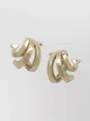 Ferragamo Curved Gancini Design Polished Earrings In Gold