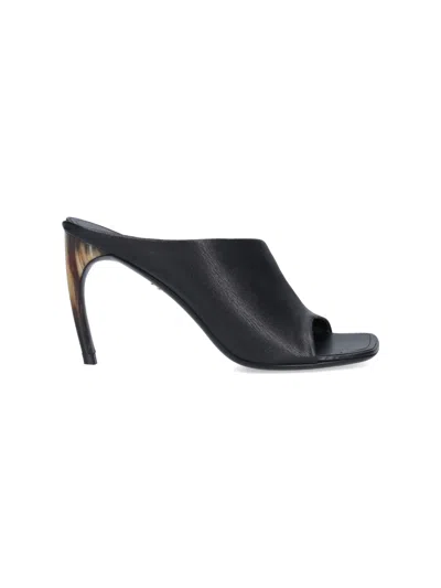 Ferragamo Woman Curved Heel Slide In Black