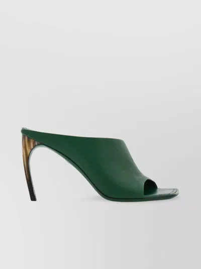 Ferragamo Curved Heel Square Toe Mules