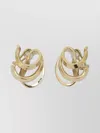 Ferragamo Curved Leaf Design Earrings In Gold
