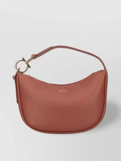 Ferragamo Curved Top Handle Shoulder Bag