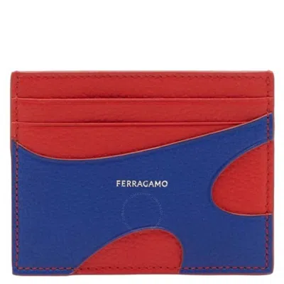 Ferragamo Cut Out Detail Credit Card Holder In Blue