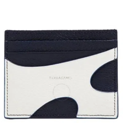 Ferragamo Cut Out Detail Credit Card Holder In Grey