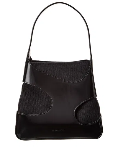 Ferragamo Shoulder Bag With Cut-outs In Black