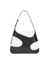 Ferragamo Two-tone Leather And Canvas Cut Out L Shoulder Bag
