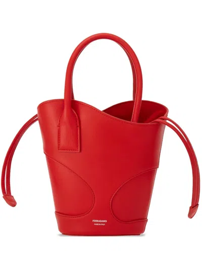 FERRAGAMO CUT-OUT LEATHER MINI BAG