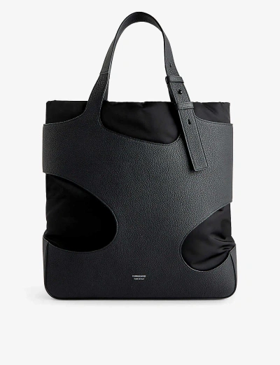 Ferragamo Nero Cut-out Leather Tote Bag