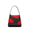 Ferragamo Two-tone Leather And Canvas Cut Out L Shoulder Bag In Red