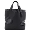 Ferragamo Cut-out Tote Leather And Fabric In Black