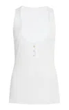 Ferragamo Cutaway Cotton Top In White