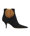 Ferragamo Agia 70 Cut-out Suede Ankle Boots In Black