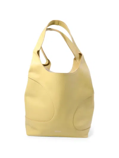 Pre-owned Ferragamo Cut-out Debossed Shoulder Bag In Yellow