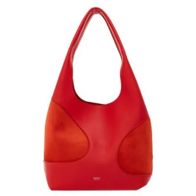 Ferragamo Cut-out Detailing Hobo Bag In Flame Red