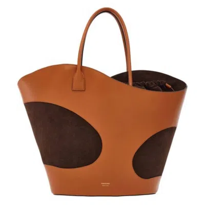 Ferragamo Cut-out Detailing Xl Tote Bag In Brown