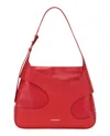 Ferragamo Cutout Leather Shoulder Bag In Red