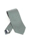 Ferragamo Dachshund Print Silk Tie Ties And Bow Ties Green In Green