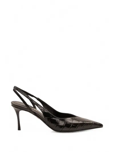 Ferragamo Dafne Croc-effect Slingback Heeled Pumps In Animal Print