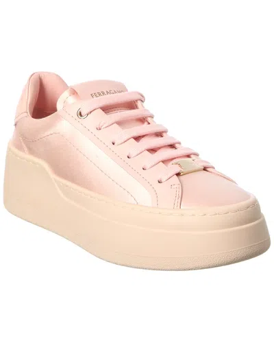 Ferragamo Dahlia Leather & Satin Sneaker In Pink