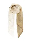 Ferragamo Palazzo Jacquard Silk Scarf Scarves And Foulards Beige In Gold